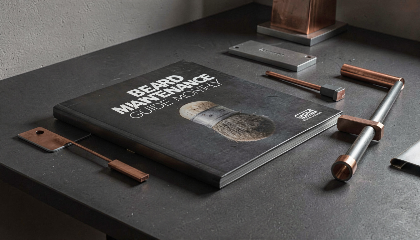 Beard Maintenance Guide Monthly, in a quiet corner of the room