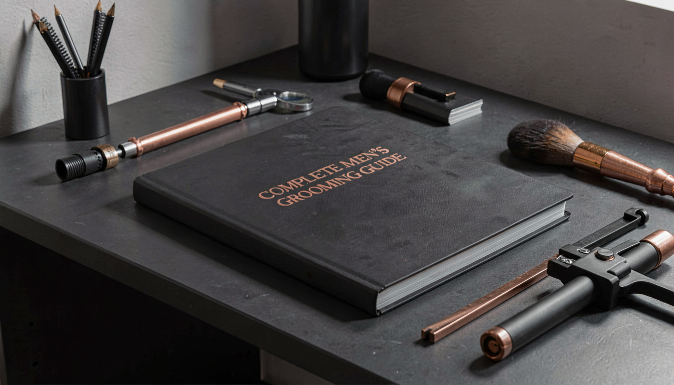 Complete Men's Grooming Guide, in a quiet corner of the room