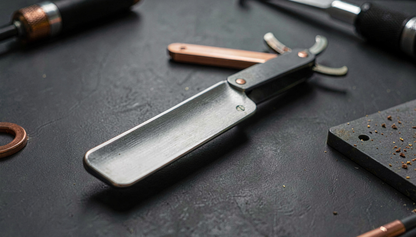 Straight Razor Shaving Guide Basics, close detail, soft focus background